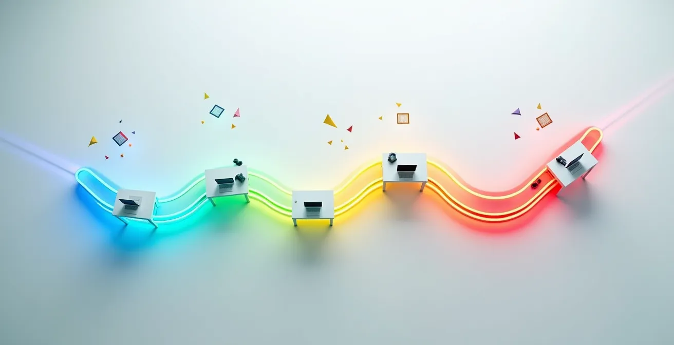 Visueller Workflow der JSON-LD Code-Implementierung in vier Schritten